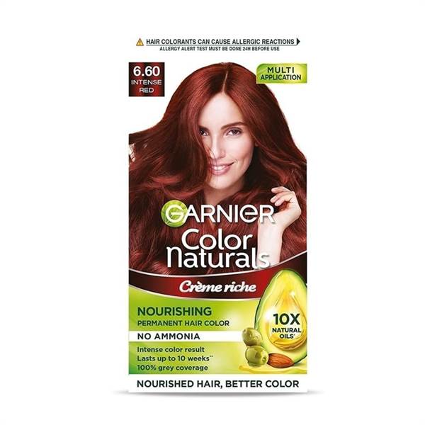 Garnier Color Naturals Creme hair color, Shade 6.60 Intense Red, 70ml + 60g